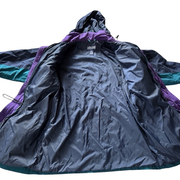 Vintage Lands End Nylon Full Zip Jacket Men Size Medium Regular Packable Hood - Picture 6 of 8